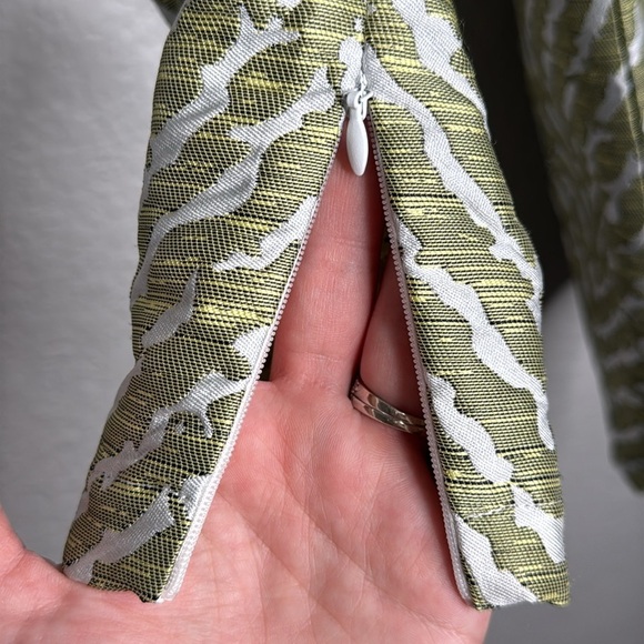 Rotate Puff Sleeve Jacquard Mini Dress Metallic 10 Holiday New Years Going Out - Picture 4 of 13